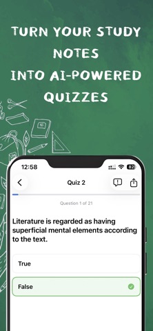 Note2Quiz: AI Quiz Generator iPhone screenshot