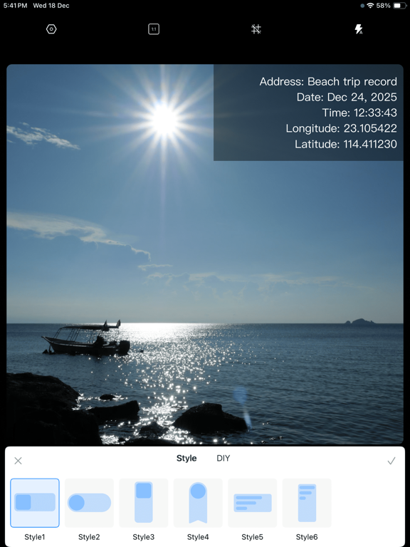 Timestamp Camera - iPad screenshot 5 - Photo & Video app