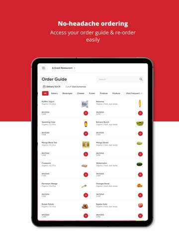 ADL Foodservice iPad screenshot
