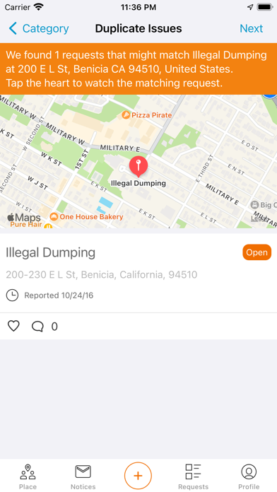Benicia SeeClickFix iPhone screenshot 5 - Utilities app