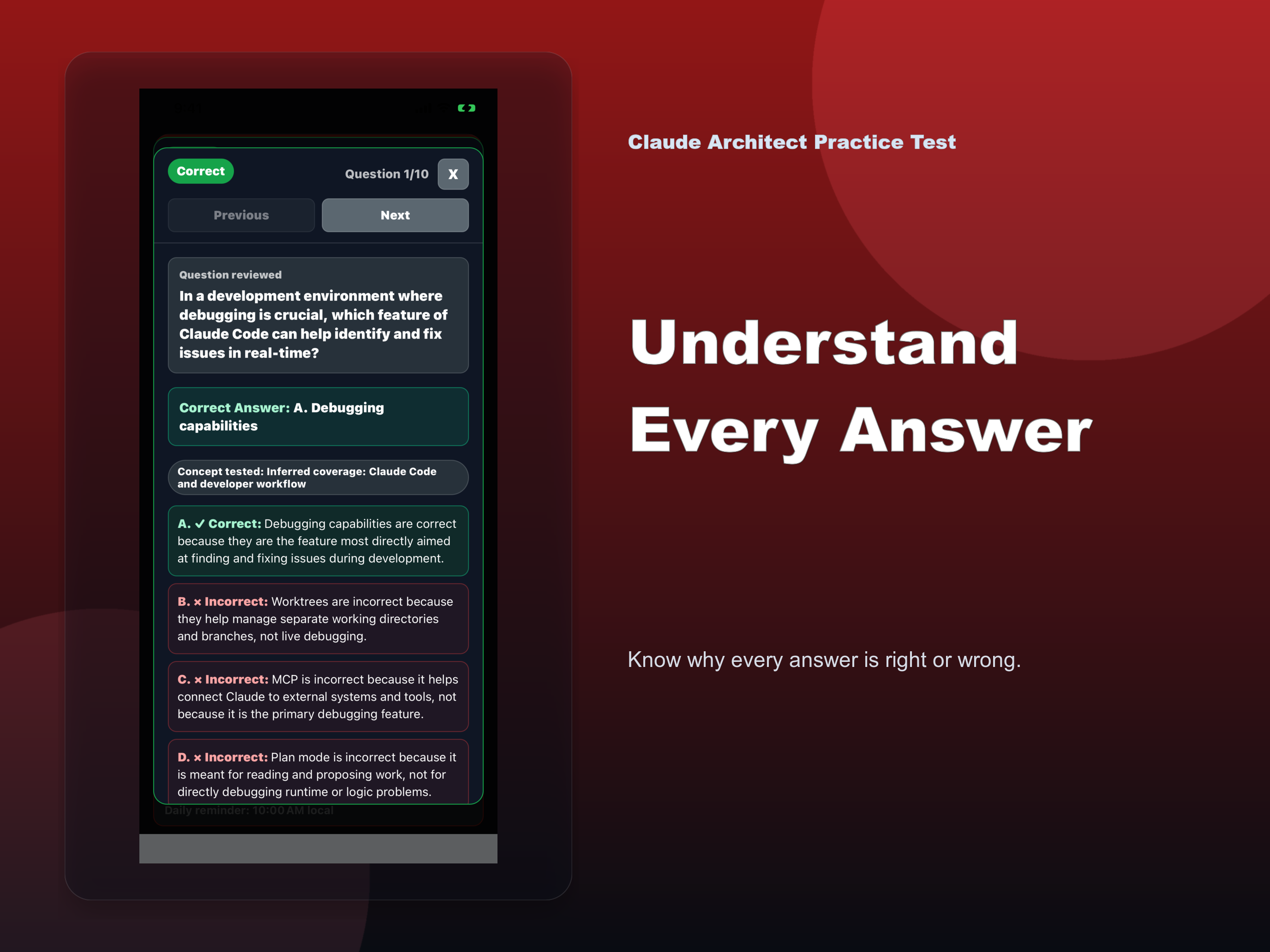 Claude Architect Practice Test screenshot 8