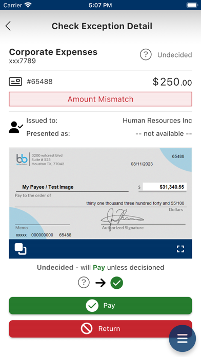 Nevada State Bank Positive Pay iPhone screenshot