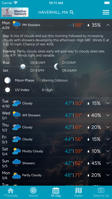 Noyes' 1DegreeOutside Weather Screenshot