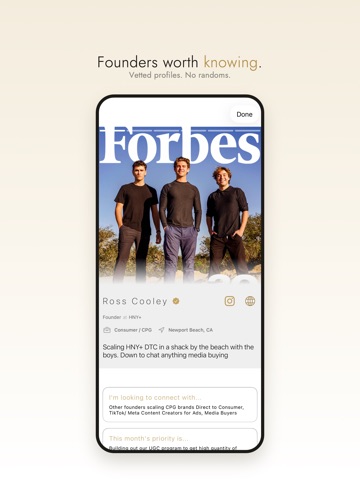 hyve - the founder network iPad screenshot