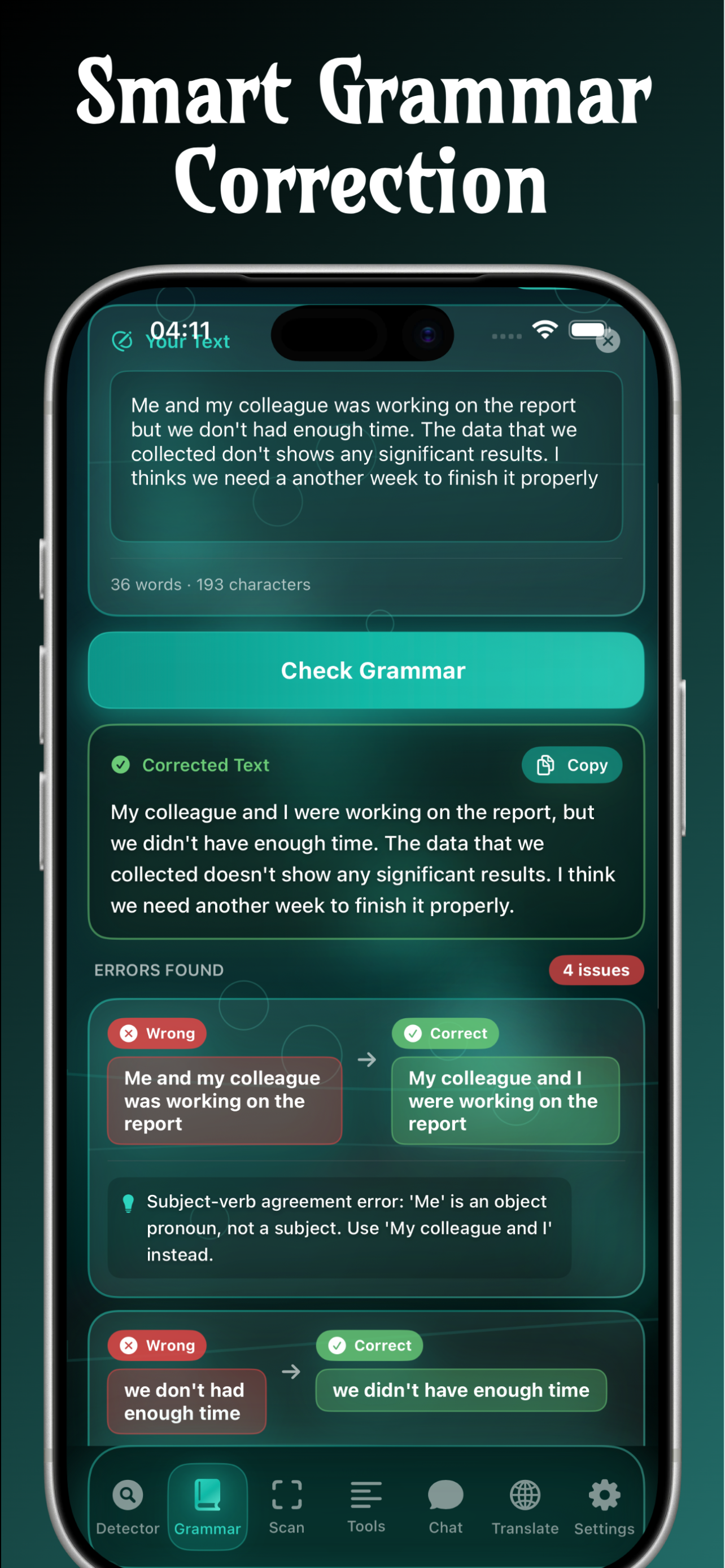Grammar AI Plagiarism checker