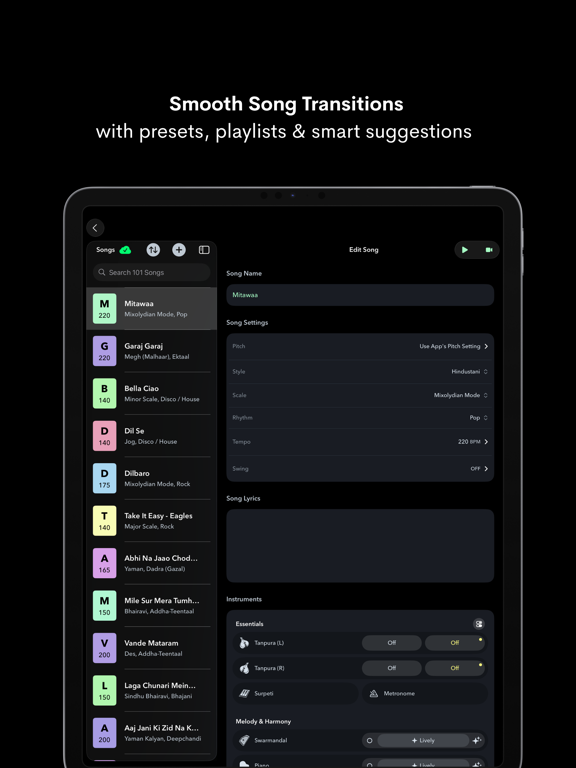 NaadSadhana | Sing Play Record iPad screenshot 8 - Music app