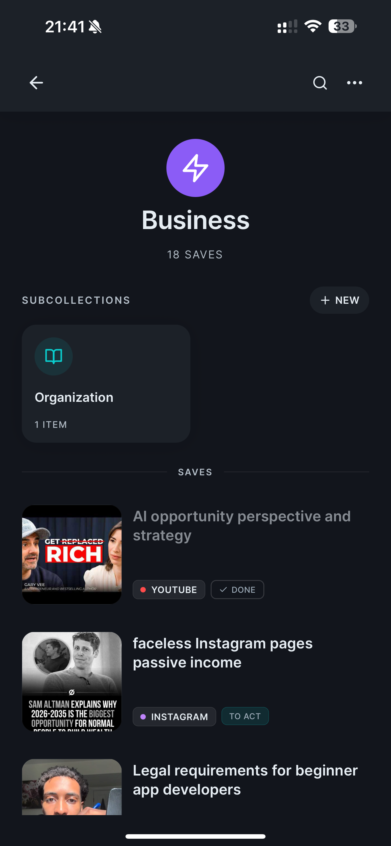 nudgio: Save, Organize, Do It