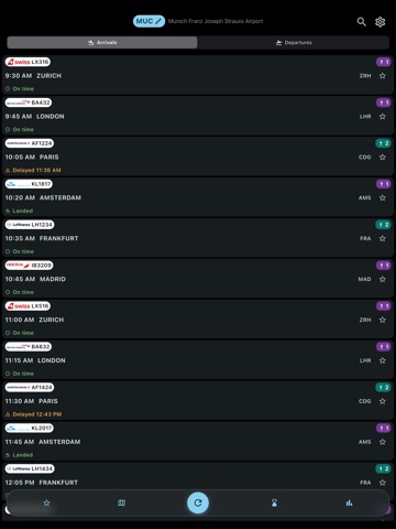 Munich Airport: Flight Info iPad screenshot