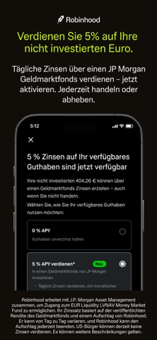 Robinhood: Krypto; 5% Euro screenshot