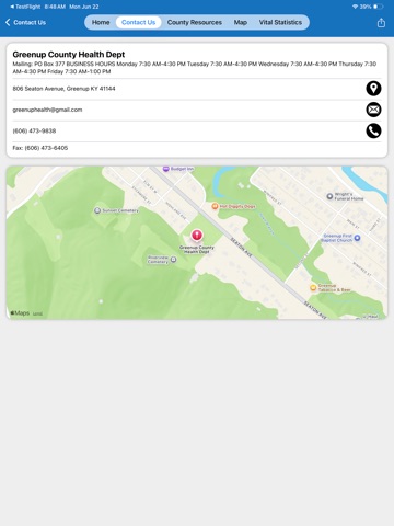 Greenup County Health Dept iPad screenshot