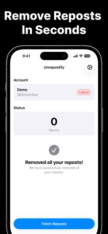 Unrepostify: Repost Remover iPhone screenshot