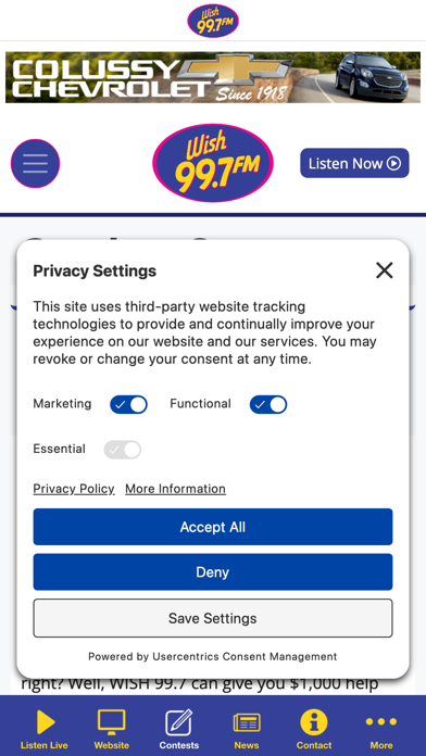 Wish 99.7 Screenshot