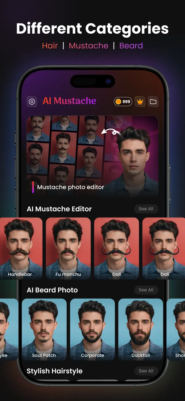 Screenshot #2 pour AI Mustache Photo Booth