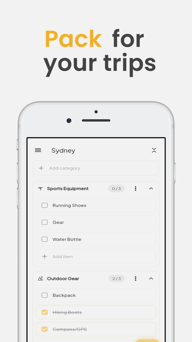 PackMate - Travel Packing List Screenshot