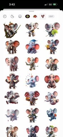 Jungle Elephant Stickers iPhone screenshot