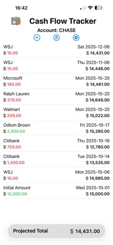 CashFlowTracker screenshot
