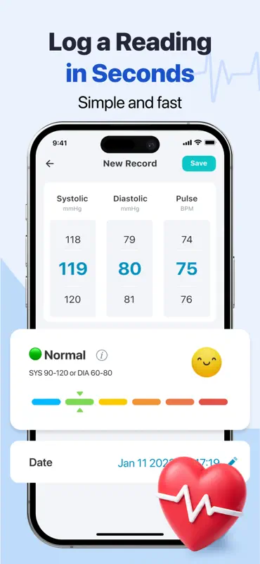 PulseWell – BP & Heart screenshot 2 of 5