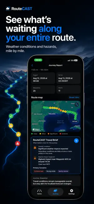 RouteCAST Weather Report screenshot 1