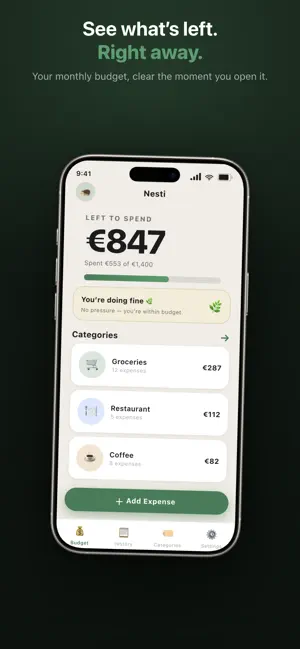 Nesti · Budget Planner screenshot 1