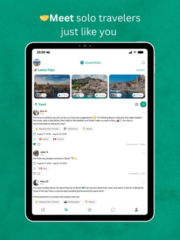 GlobeRider - Solo Travel iPad screenshot