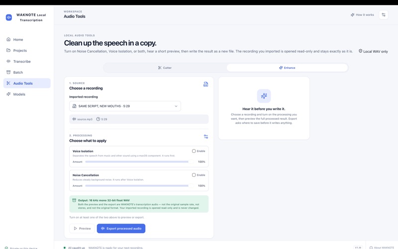WAKNOTE: Local AI Transcribe screenshot 4