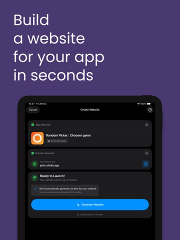 Siteify - Website Builder iPad screenshot