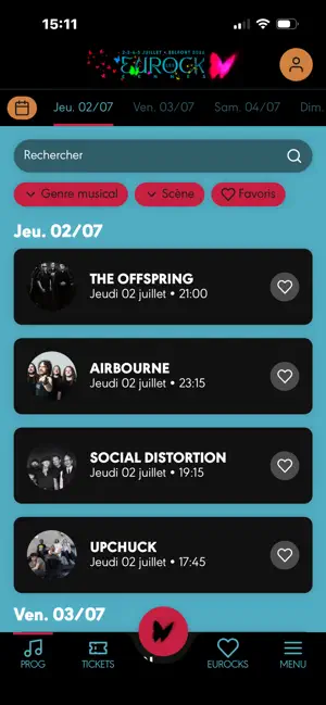 Les Eurockéennes 2026 iPhone screenshot 3