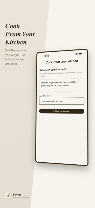 Thyme — Recipes Worth Keeping Screenshot 1 of 8