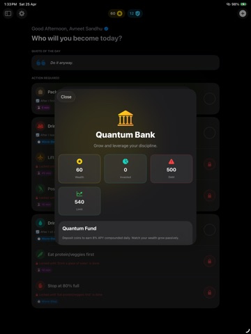 Quantum Routines iPad screenshot