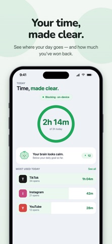 DetoxBrain: Screen Time, Focus iPhone screenshot
