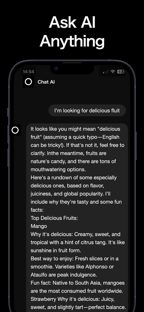 Chat AI - Simple AI - Users benefit from intelligent typo correction, receiving comprehensive explanations that include engaging details and fun facts.