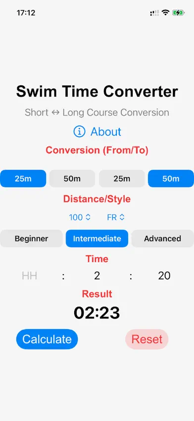 Swim Time Conversion screenshot 4