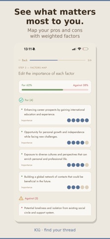 Klū: Decision Journal screenshot