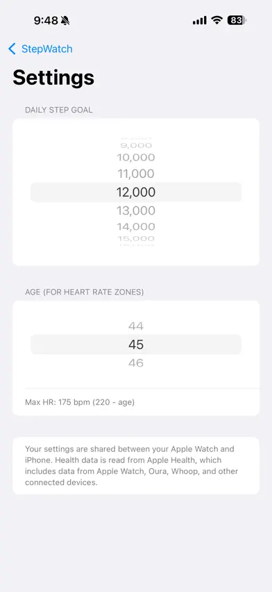 StepWatchAEF screenshot 3