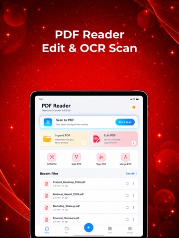 PDF Reader: Edit & OCR Scan iPad screenshot