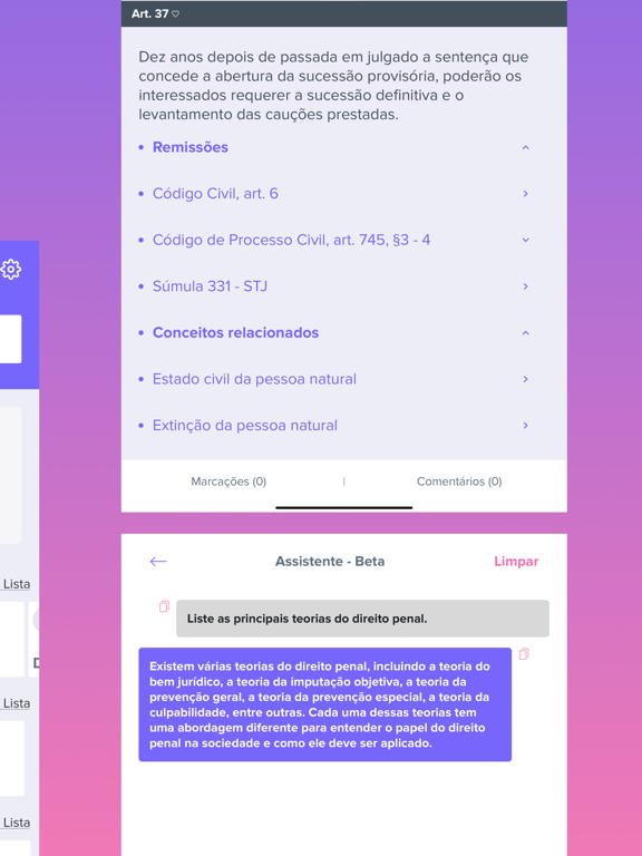Vade Mecum 2026: JurisHand AI iPad screenshot 2 - Reference app