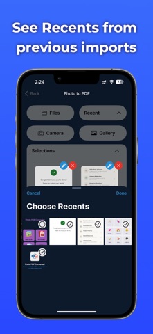 Scan Docs: Photos to/from pdf iPhone screenshot