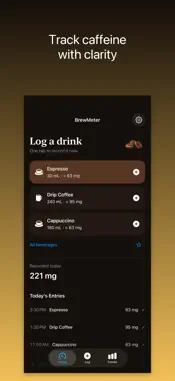 BrewMeter: Caffeine Tracker screenshot 1