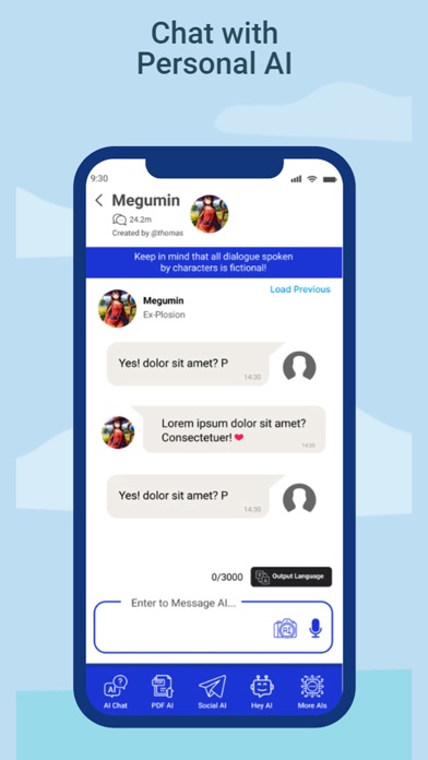 AI Buddy Chat, Counsel, Create Screenshot