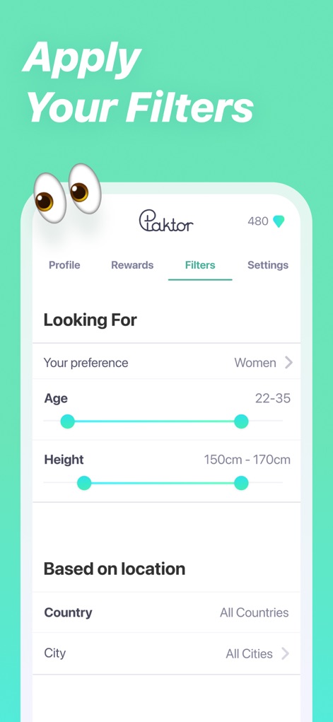 Paktor Dating App: Chat & Meet - Users can precisely define their preferences using advanced filters for age, height, and location, ensuring highly compatible matches.
