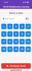 19x19 multiplication table screenshot