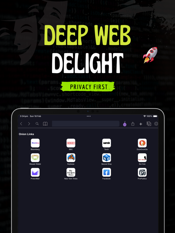 Onion Browser: VPN+Ad Blocker iPad screenshot 1 - Utilities app