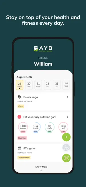 AYB Nutrition and Training screenshot 2