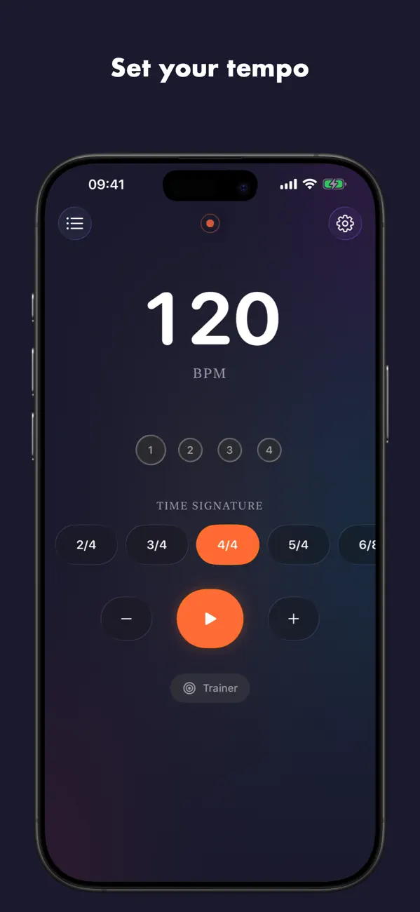 Screenshot #1 pour Tacet. - Haptic Metronome