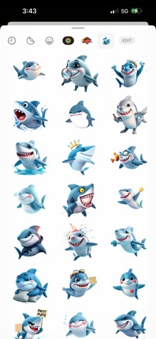 Splash Shark Stickers iPhone screenshot