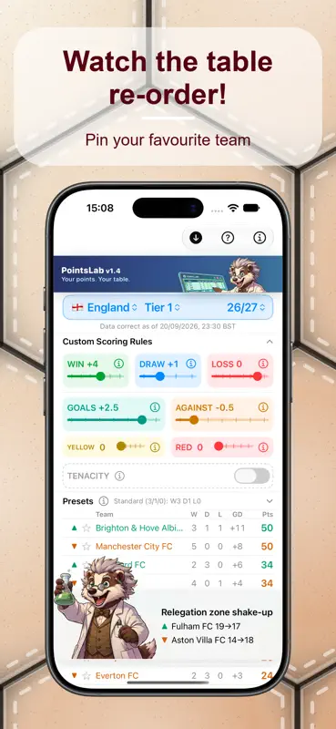 PointsLab: Custom Standings screenshot 3 of 6