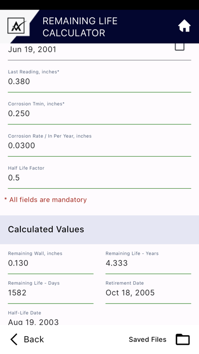 CORE Calculator App Screenshot