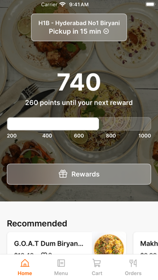 H1B - Hyderabad No1 Biryani iPhone screenshot 1 - Food & Drink app