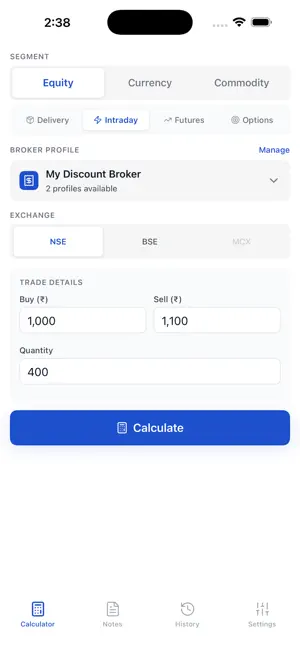 TradeRaft: Brokerage Calc screenshot 2
