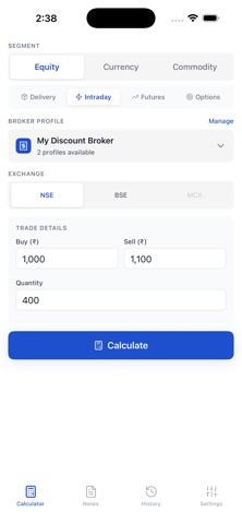 TradeRaft: Brokerage Calc Screenshot 2 of 5
